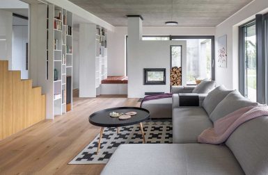 A Family Home in Prague With Concrete, Wood, + Playful Details