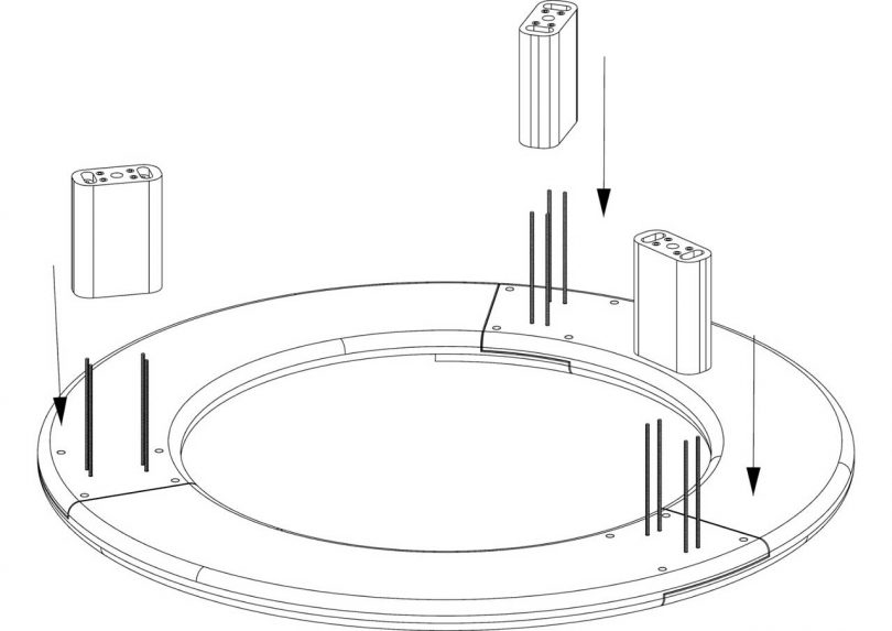 design drawing of circular bench