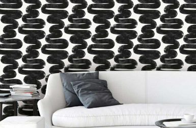 Temporary Digs? Try Bold Black + White Removable Wallpaper From Tempaper