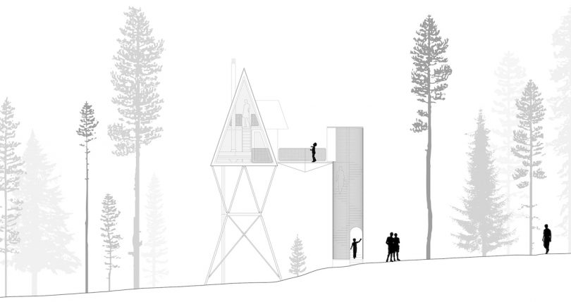 modern a-frame cabin plan