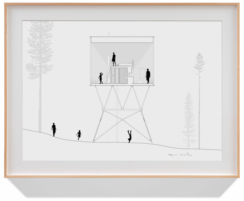 modern a-frame cabin plan