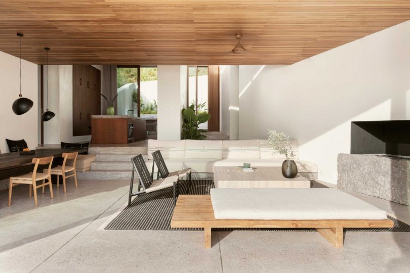 interior view of modern living room lit by natural daylight