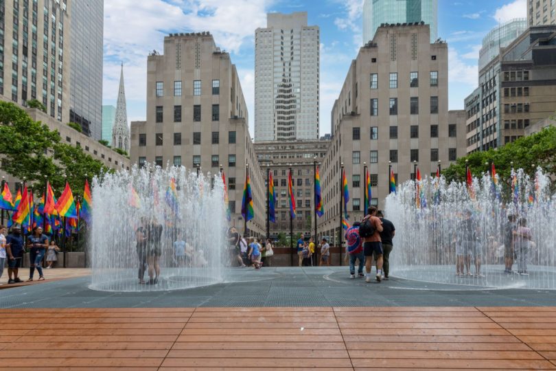 A group waits for the water in Changing Spaces