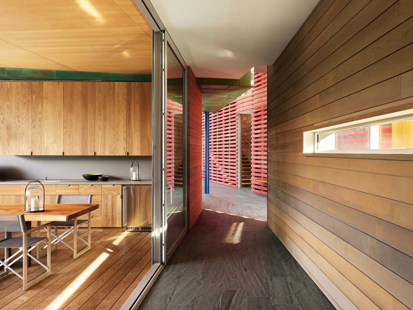 hallway view of large modern house