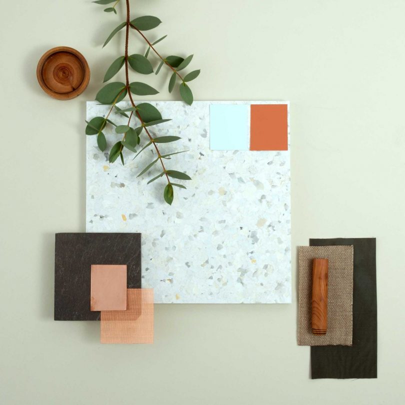 flat lay of material samples