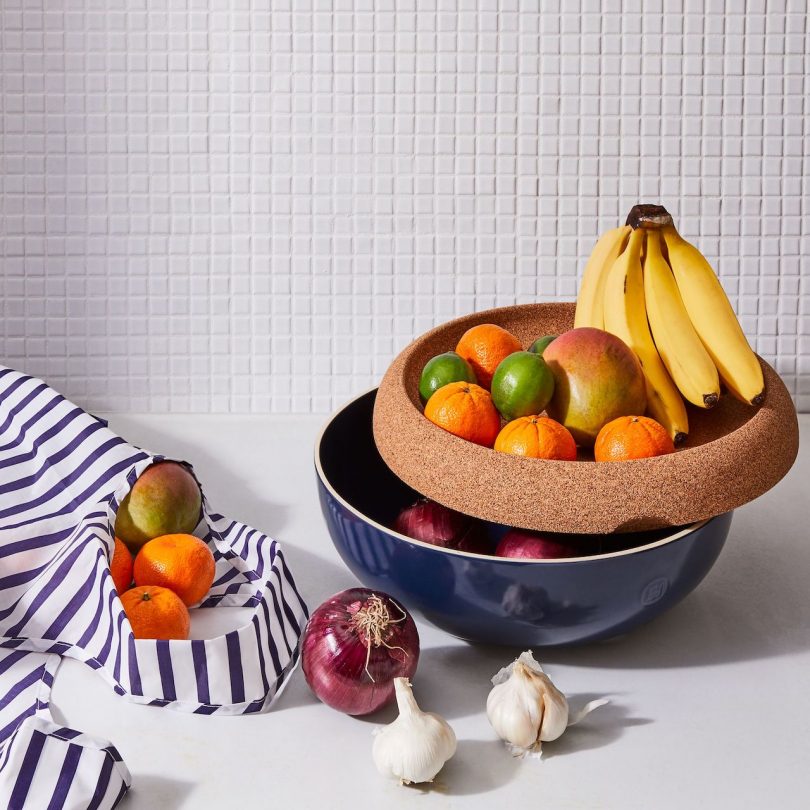 navy fruit storage bowl