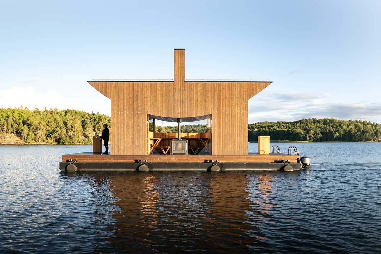 A Custom Floating Sauna To Be Enjoyed in the Stockholm Archipelago