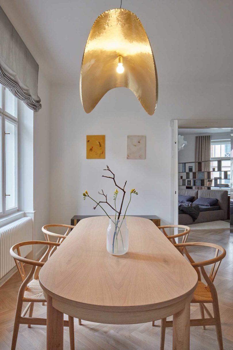 view of dining room in modern apartment