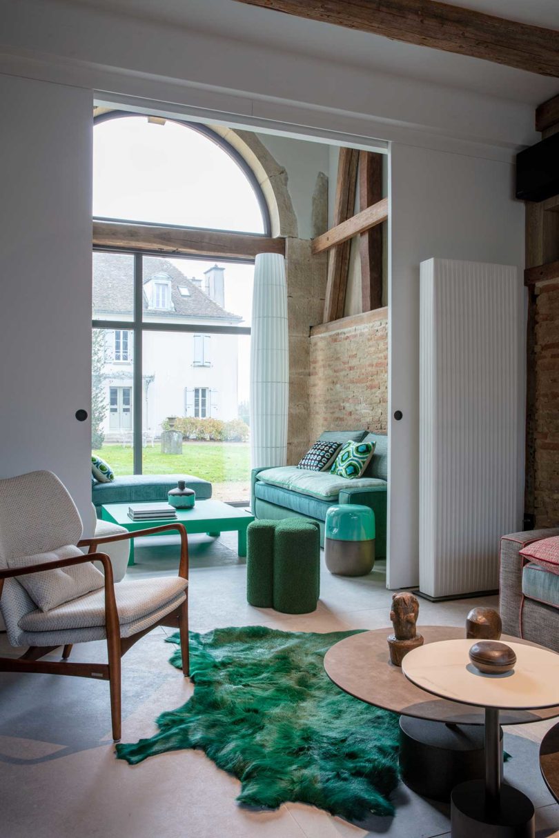 angled view of sitting room in modern house