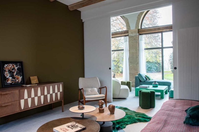 angled view of sitting room in modern house