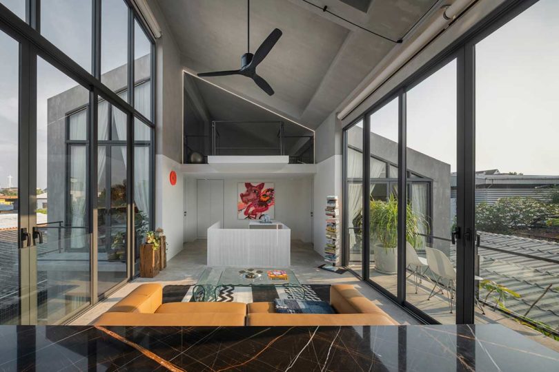 interior shot of modern home living room