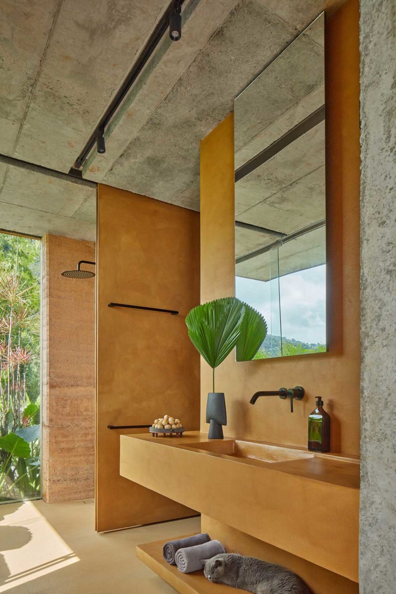 view of modern bathroom in tropical villa