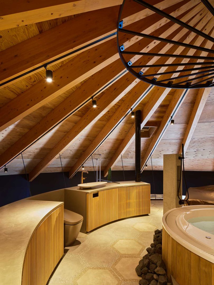 interior of domed modern home bathroom