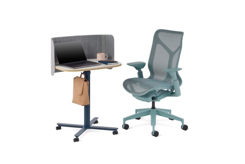 single column mobile work desk 