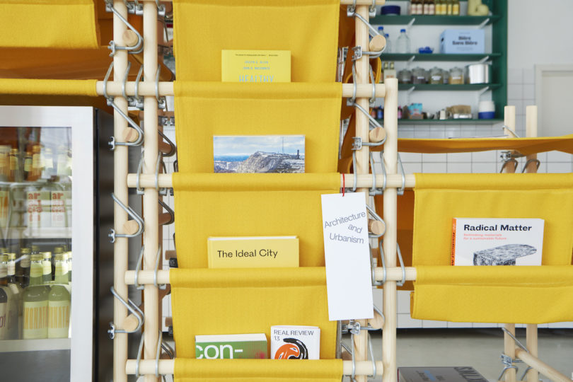 colorful racks of magazines and books