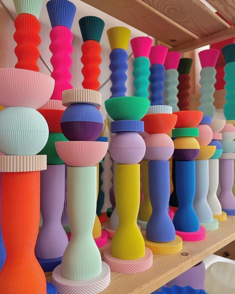 colorful 3d printed vessels