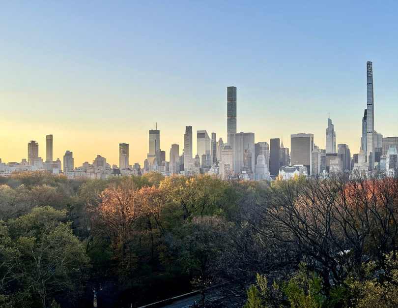 New York City skyline at sunrise