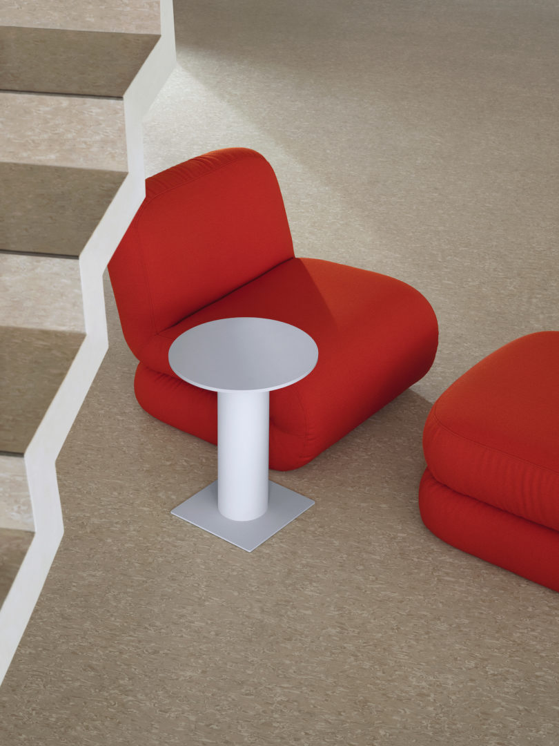 red modular seating