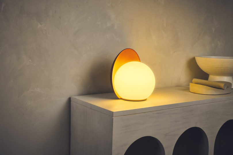 table lamp on sideboard