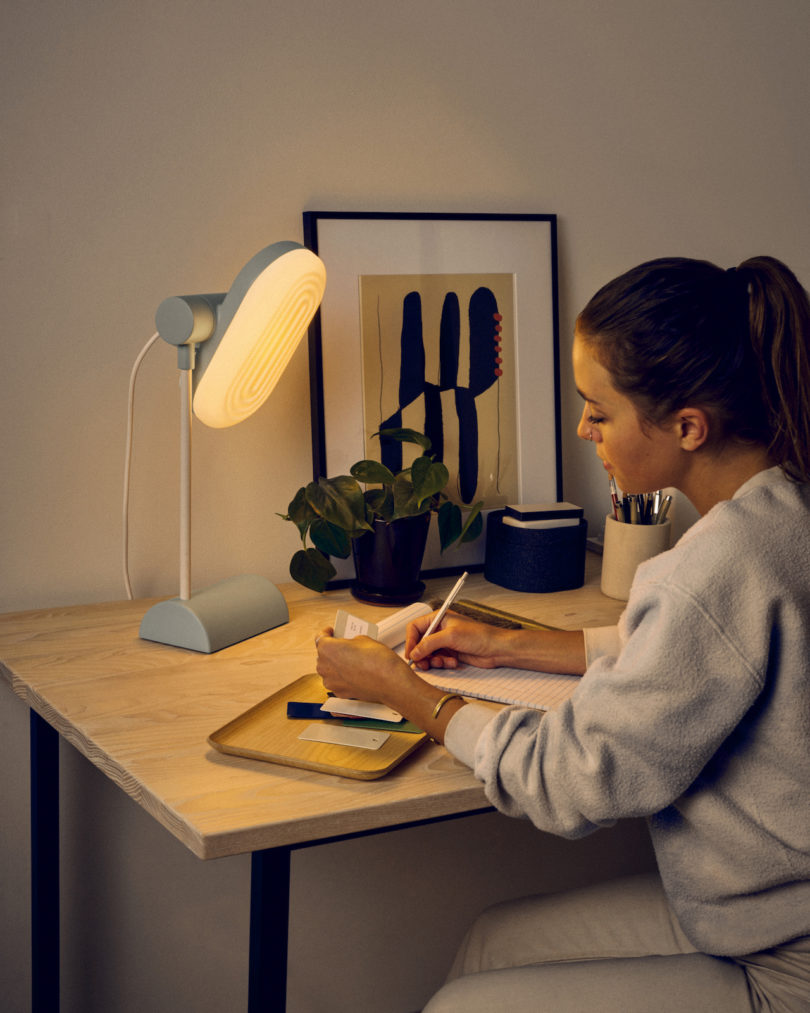 table lamp at work desk