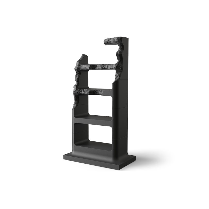 black foam bookcase