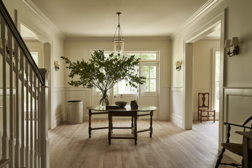 Entryway of the farmhouse with abundant natural light