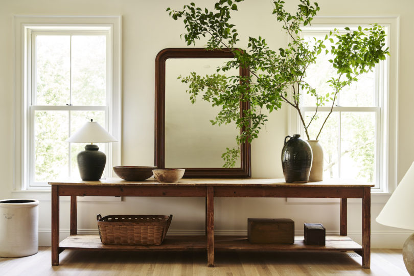 Entryway of the farmhouse with abundant natural light