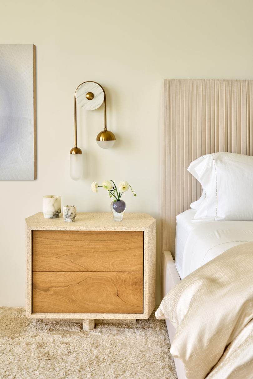 Bedroom and nightstand in Palm Beach Residence