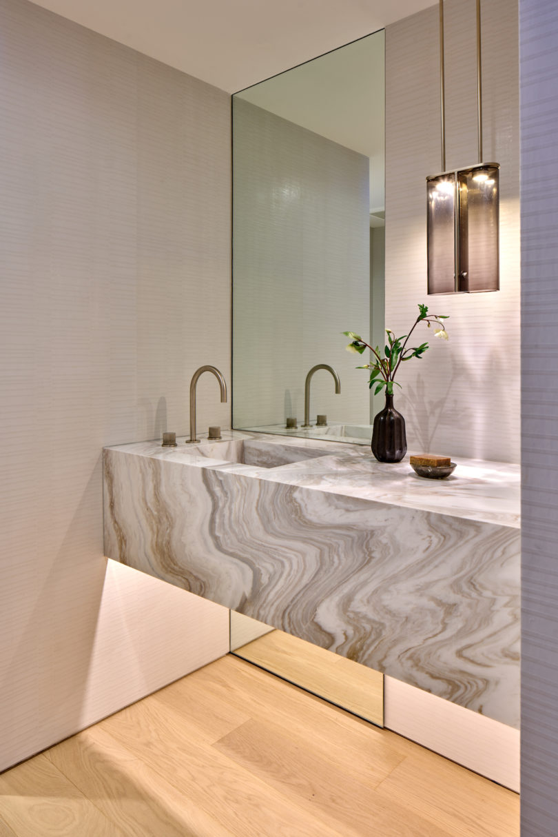 Floating sink within the Palm Beach Residence