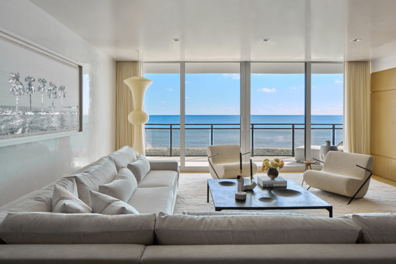 Main living area within Palm Beach Residence