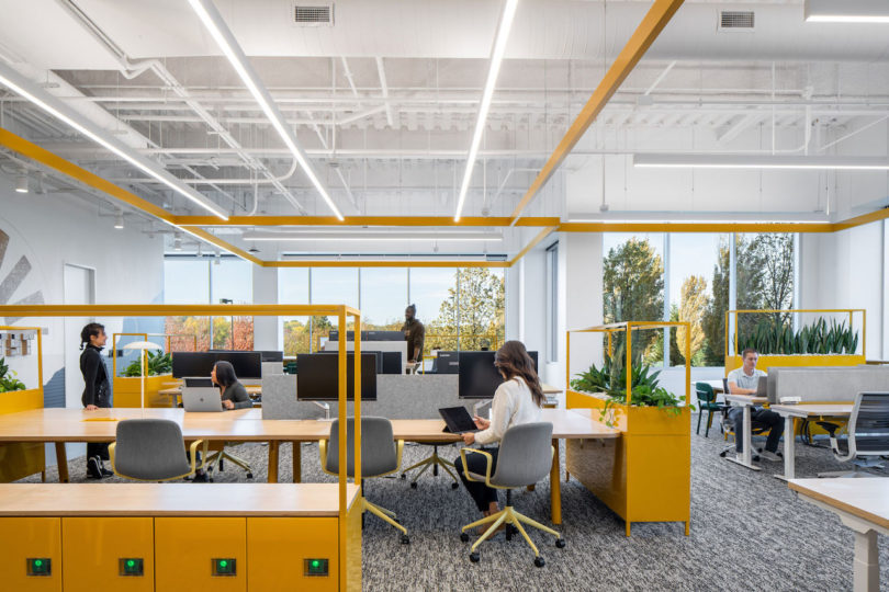 locker storage system in modern office