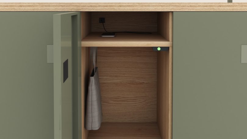 interiors of locker storage system