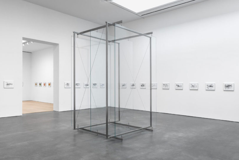 Richter's glass sculpture from 2023 dominates a room at David Zwirner Gallery