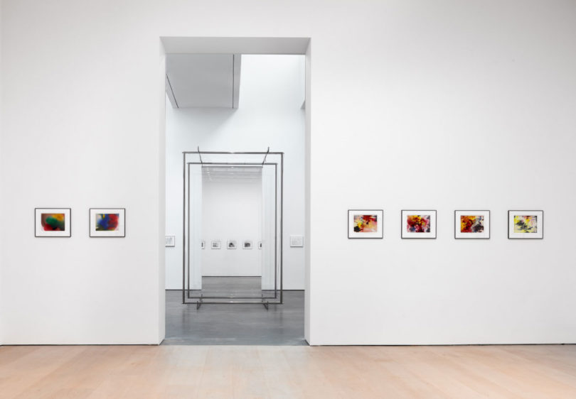 A view of Richter's glass sculpture with "Mood" and graphite drawings visible.