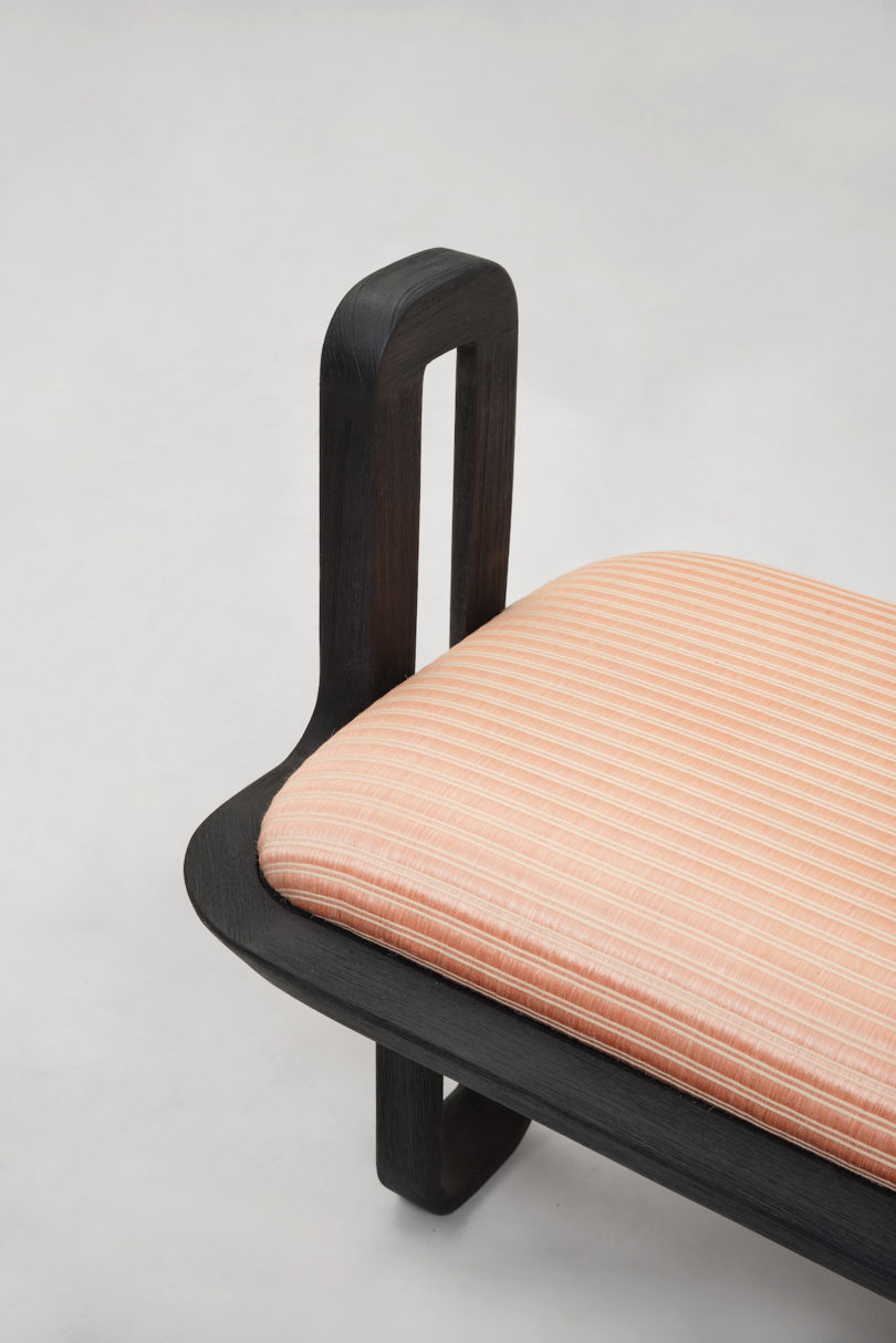 Akar bench in Le Crin fabric