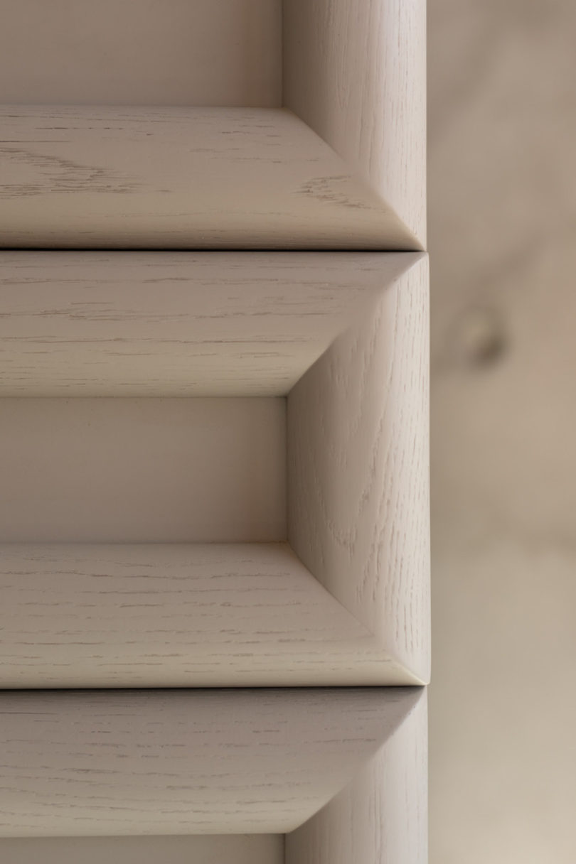 detail of beige dresser