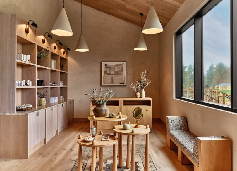 Thistle reception area with botanics and apothecary 