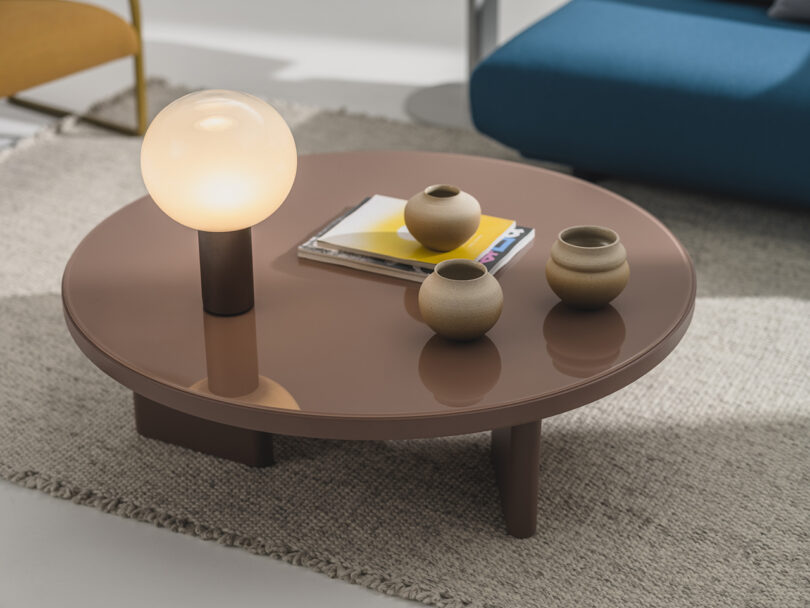 styled round coffee table 