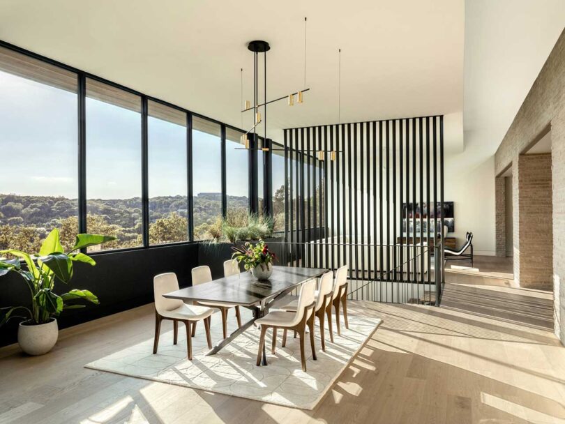 interior view of modern home's dining room