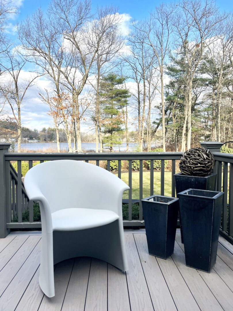 minimal modern white outdoor rocker