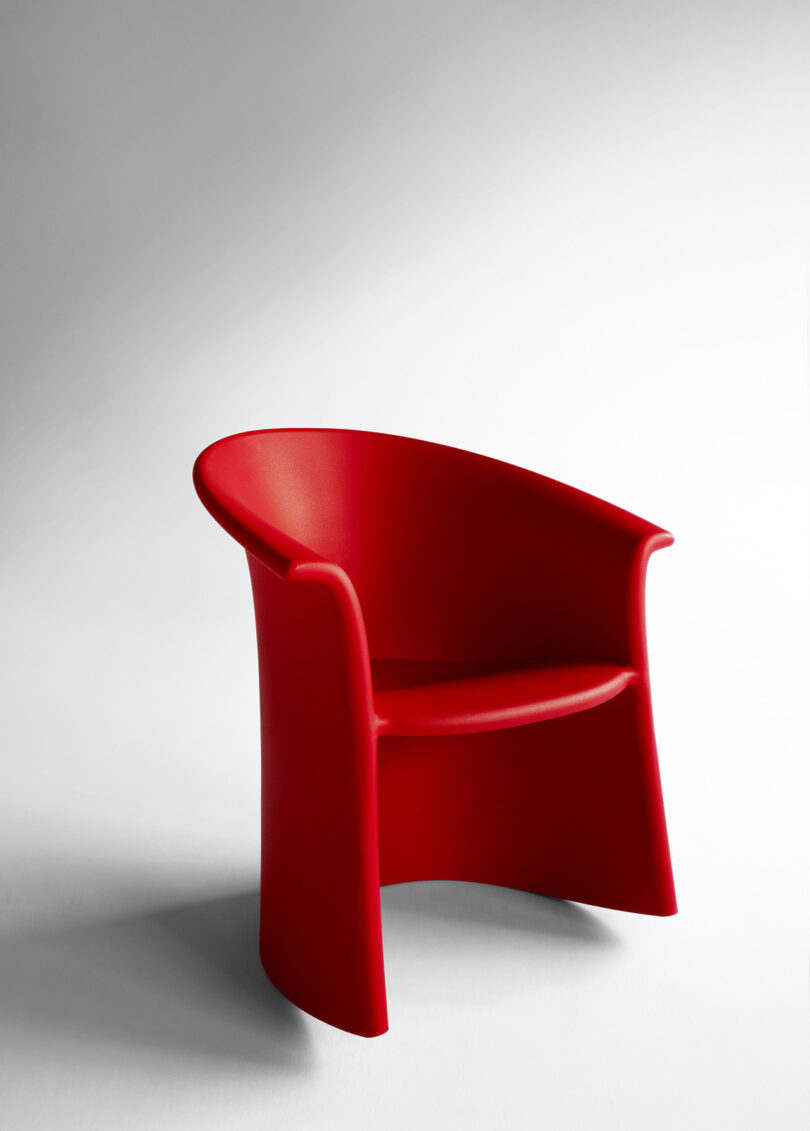 minimal modern red outdoor rocker