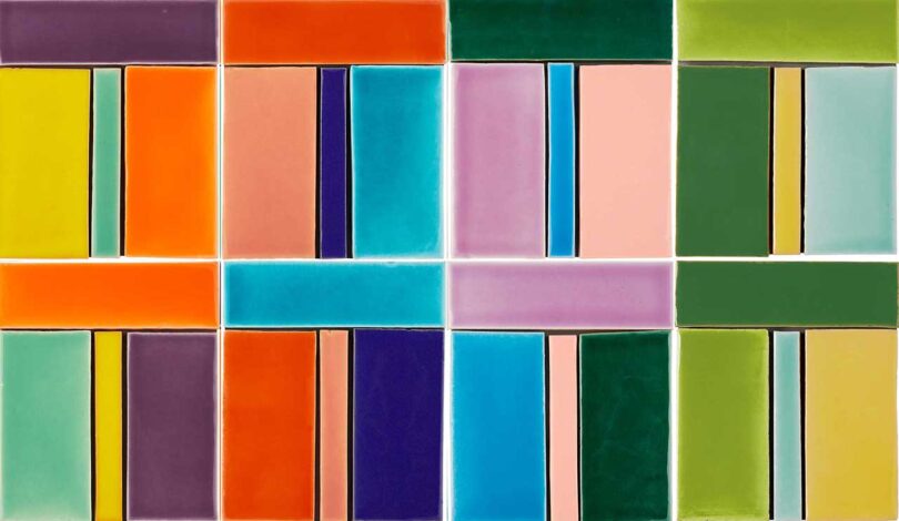 colorful pattern of ceramic rectangular tile