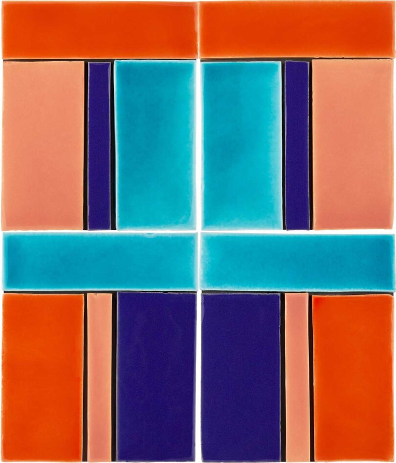 colorful pattern of ceramic rectangular tile