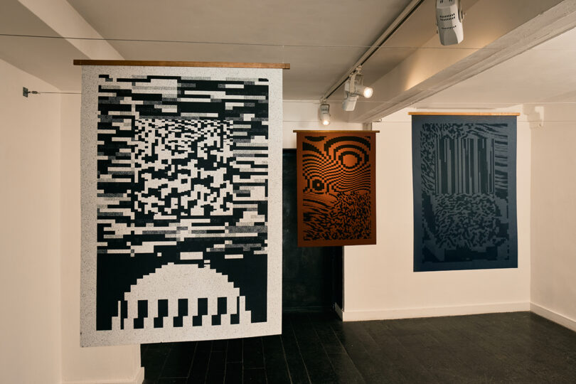 digitally designed screen prints on display