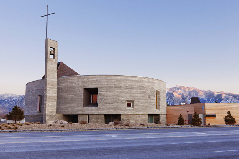 circular light brown church