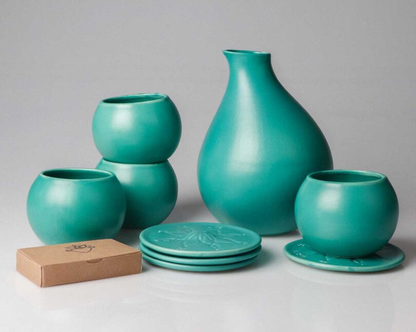 teal green pottery